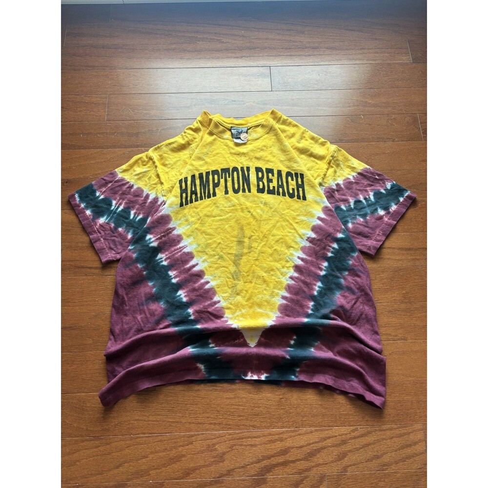 Vintage Liquid Blue Hampton Beach Tie-dye shirt - size large - stain shown